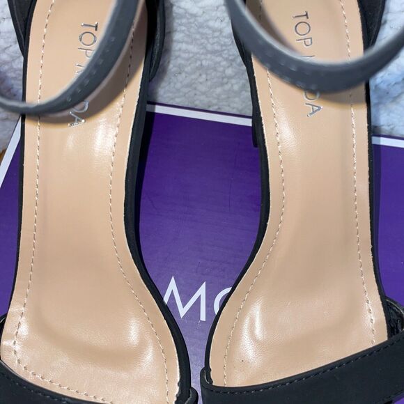 Top Moda Hannah Chunky Heel Sandal Black Size 8.5 - Picture 7 of 13